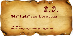 Mátyássy Dorottya névjegykártya